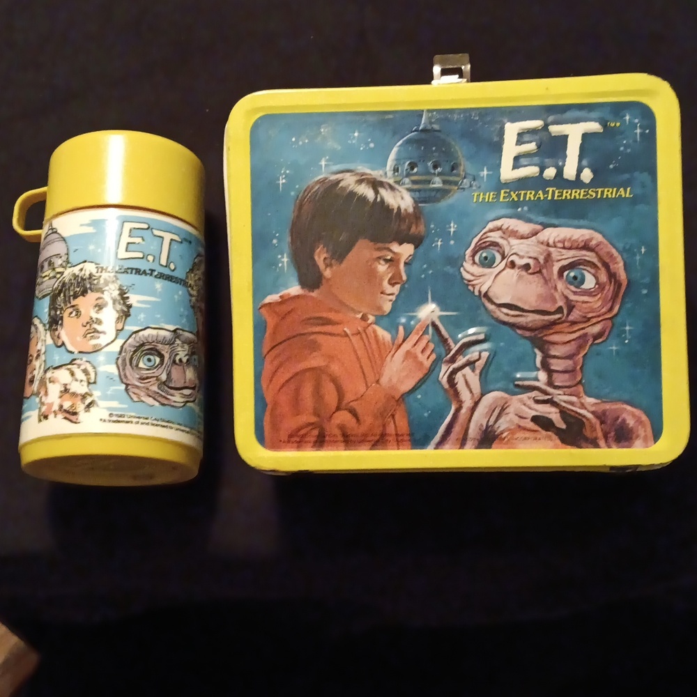Vintage ET Metal Lunchbox With Thermos by Aladdin Industries 1982
